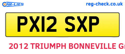 PX12SXP are the vehicle registration plates.