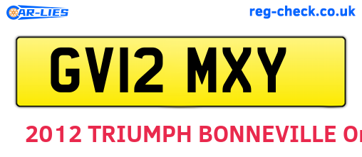 GV12MXY are the vehicle registration plates.