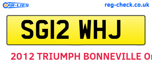 SG12WHJ are the vehicle registration plates.