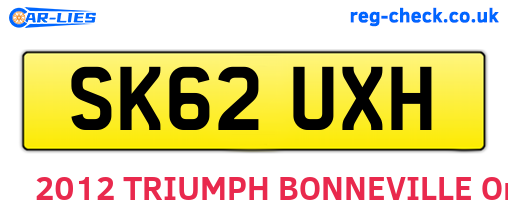 SK62UXH are the vehicle registration plates.