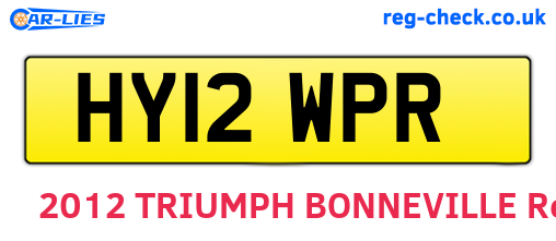 HY12WPR are the vehicle registration plates.