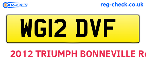 WG12DVF are the vehicle registration plates.