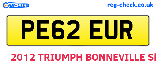 PE62EUR are the vehicle registration plates.