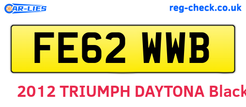 FE62WWB are the vehicle registration plates.
