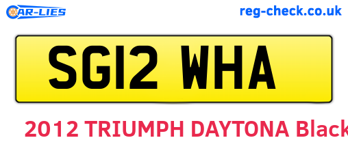SG12WHA are the vehicle registration plates.
