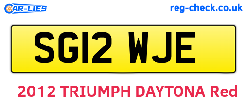 SG12WJE are the vehicle registration plates.