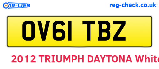 OV61TBZ are the vehicle registration plates.