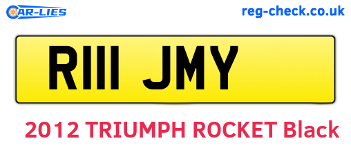 R111JMY are the vehicle registration plates.