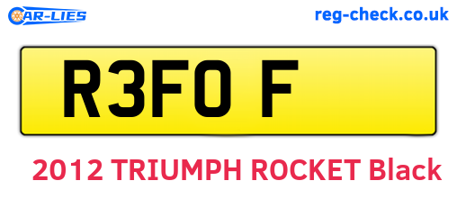 R3FOF are the vehicle registration plates.