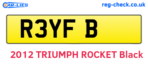 R3YFB are the vehicle registration plates.