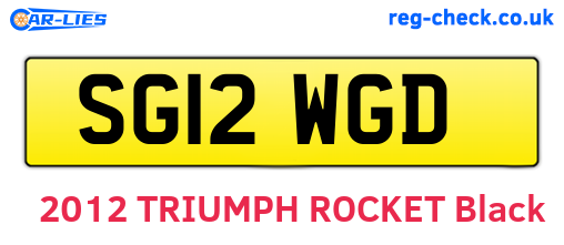 SG12WGD are the vehicle registration plates.