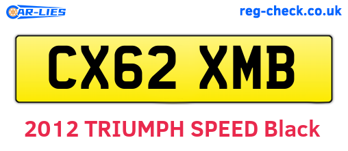 CX62XMB are the vehicle registration plates.