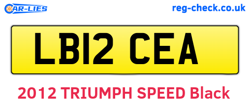 LB12CEA are the vehicle registration plates.