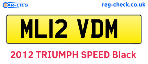 ML12VDM are the vehicle registration plates.