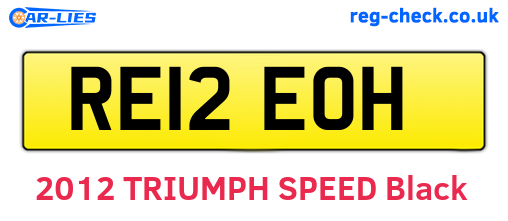 RE12EOH are the vehicle registration plates.