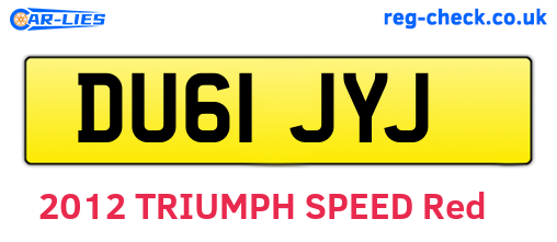 DU61JYJ are the vehicle registration plates.