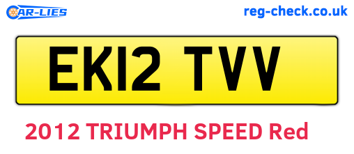 EK12TVV are the vehicle registration plates.
