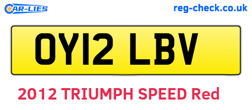 OY12LBV are the vehicle registration plates.