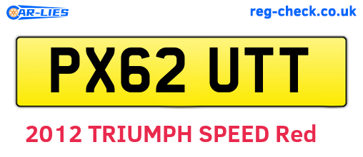 PX62UTT are the vehicle registration plates.