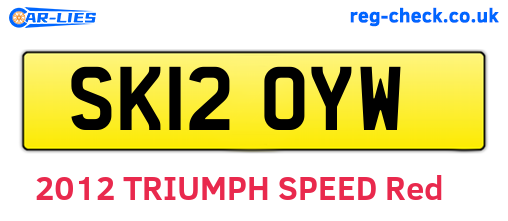 SK12OYW are the vehicle registration plates.
