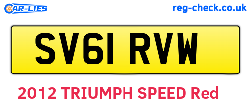 SV61RVW are the vehicle registration plates.
