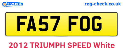 FA57FOG are the vehicle registration plates.