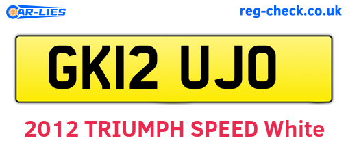 GK12UJO are the vehicle registration plates.
