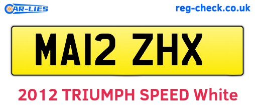 MA12ZHX are the vehicle registration plates.