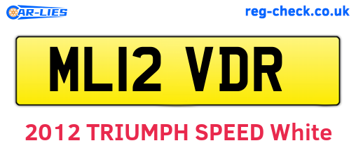 ML12VDR are the vehicle registration plates.