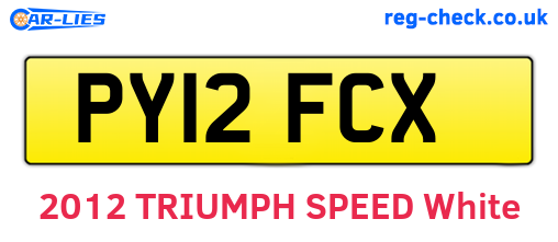 PY12FCX are the vehicle registration plates.