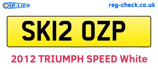 SK12OZP are the vehicle registration plates.