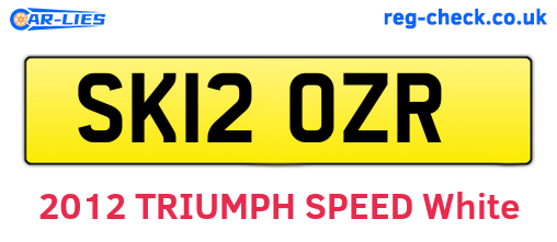 SK12OZR are the vehicle registration plates.