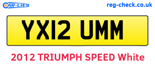 YX12UMM are the vehicle registration plates.