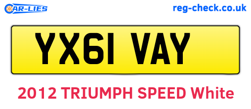 YX61VAY are the vehicle registration plates.