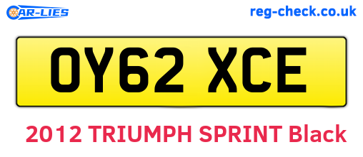 OY62XCE are the vehicle registration plates.