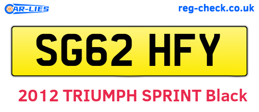 SG62HFY are the vehicle registration plates.