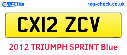 CX12ZCV are the vehicle registration plates.