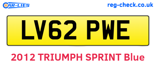 LV62PWE are the vehicle registration plates.