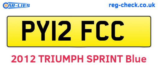 PY12FCC are the vehicle registration plates.