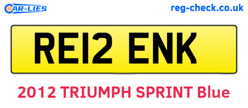 RE12ENK are the vehicle registration plates.