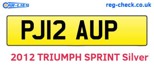 PJ12AUP are the vehicle registration plates.