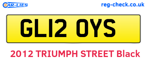GL12OYS are the vehicle registration plates.