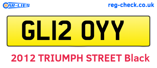 GL12OYY are the vehicle registration plates.