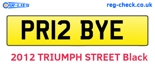 PR12BYE are the vehicle registration plates.
