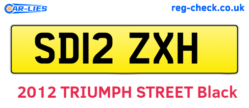 SD12ZXH are the vehicle registration plates.