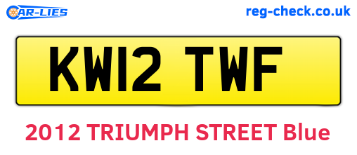 KW12TWF are the vehicle registration plates.