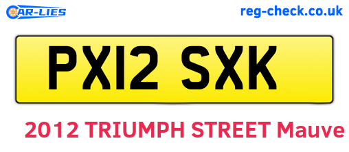 PX12SXK are the vehicle registration plates.