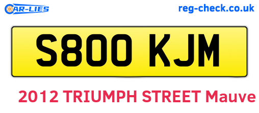 S800KJM are the vehicle registration plates.