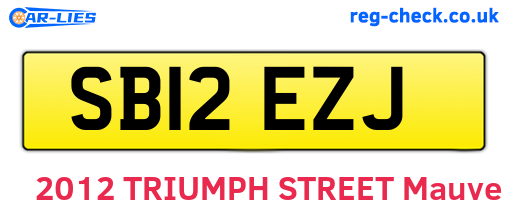 SB12EZJ are the vehicle registration plates.