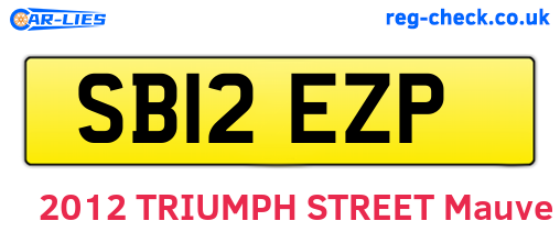 SB12EZP are the vehicle registration plates.